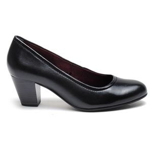 Tamaris Nahla Black Leather Pump Size 40